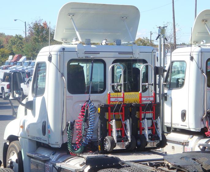 B&P Liberator hand trucks locked aboard HTS-30DTF-2