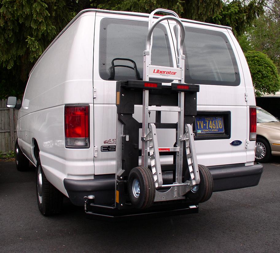 Ford E250 van  HTS-20S Swing Mount  B&P Manufacturing Liberator hand truck