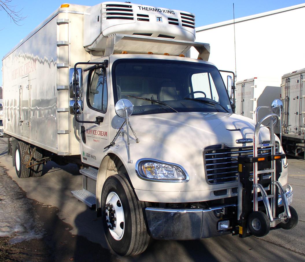 Huff Ice Cream Delivery Truck  Ryder Freightliner M2  Magliner Hand Truck