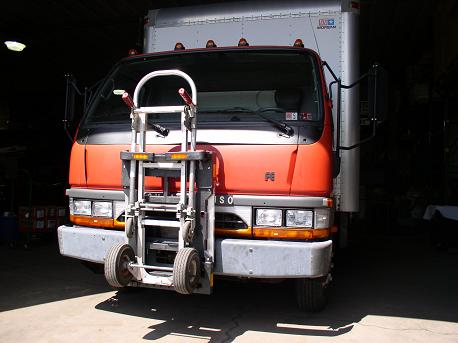 Mitsubishi Fuso FE cab-over with Wesco Cobra Jr. hand truck